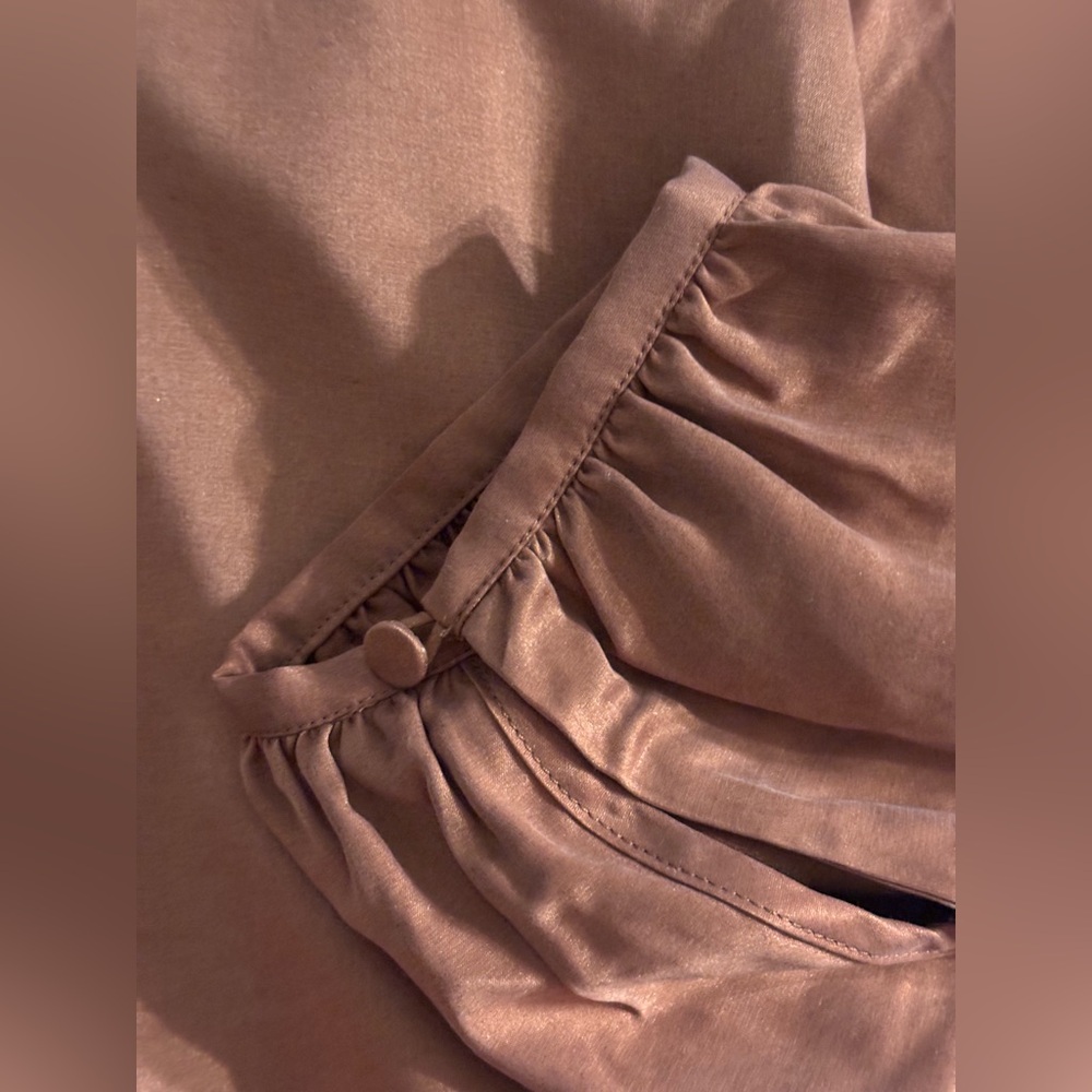 Ginia | Nwt Sz Large | Selena Long Bishop Sleeve Mini Dress. Silk/Linen. — image 5 of 8